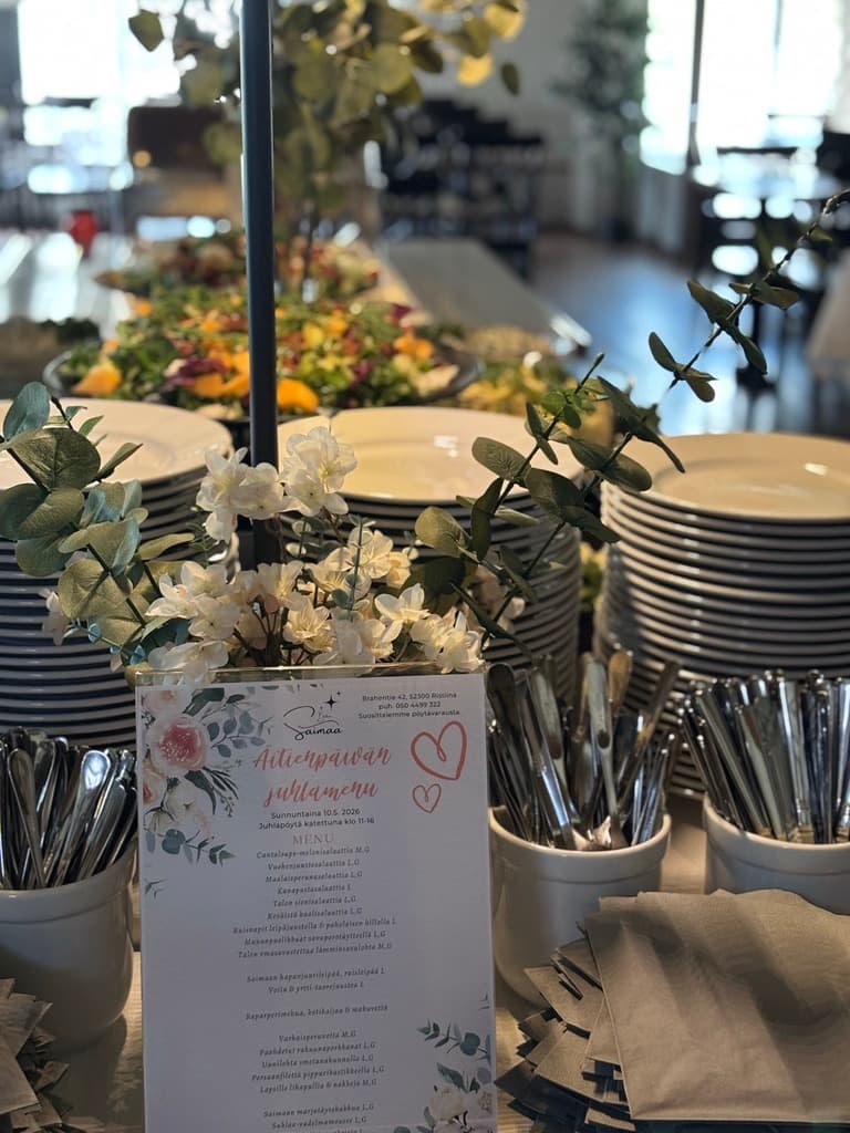 Event menu and buffet